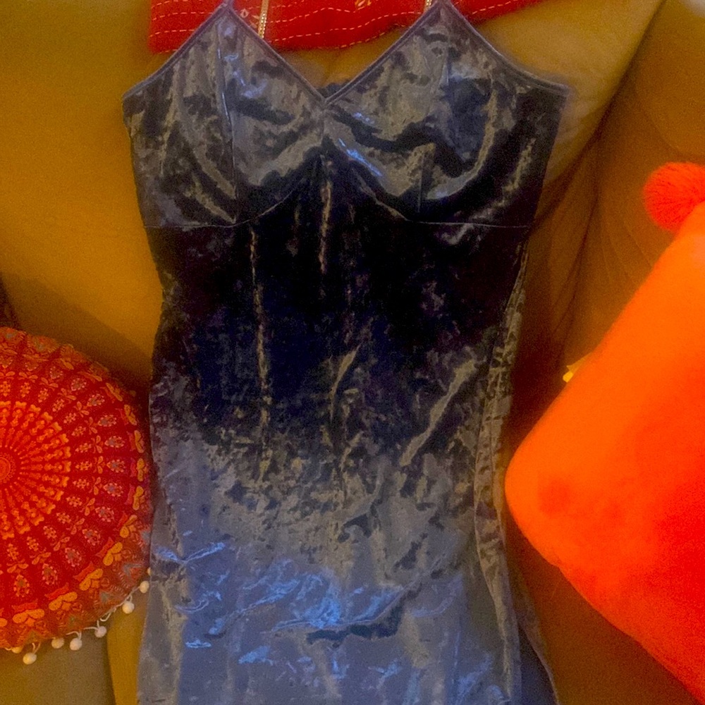 Velvet dress w diamond straps , mid length , great for a party or dressing up